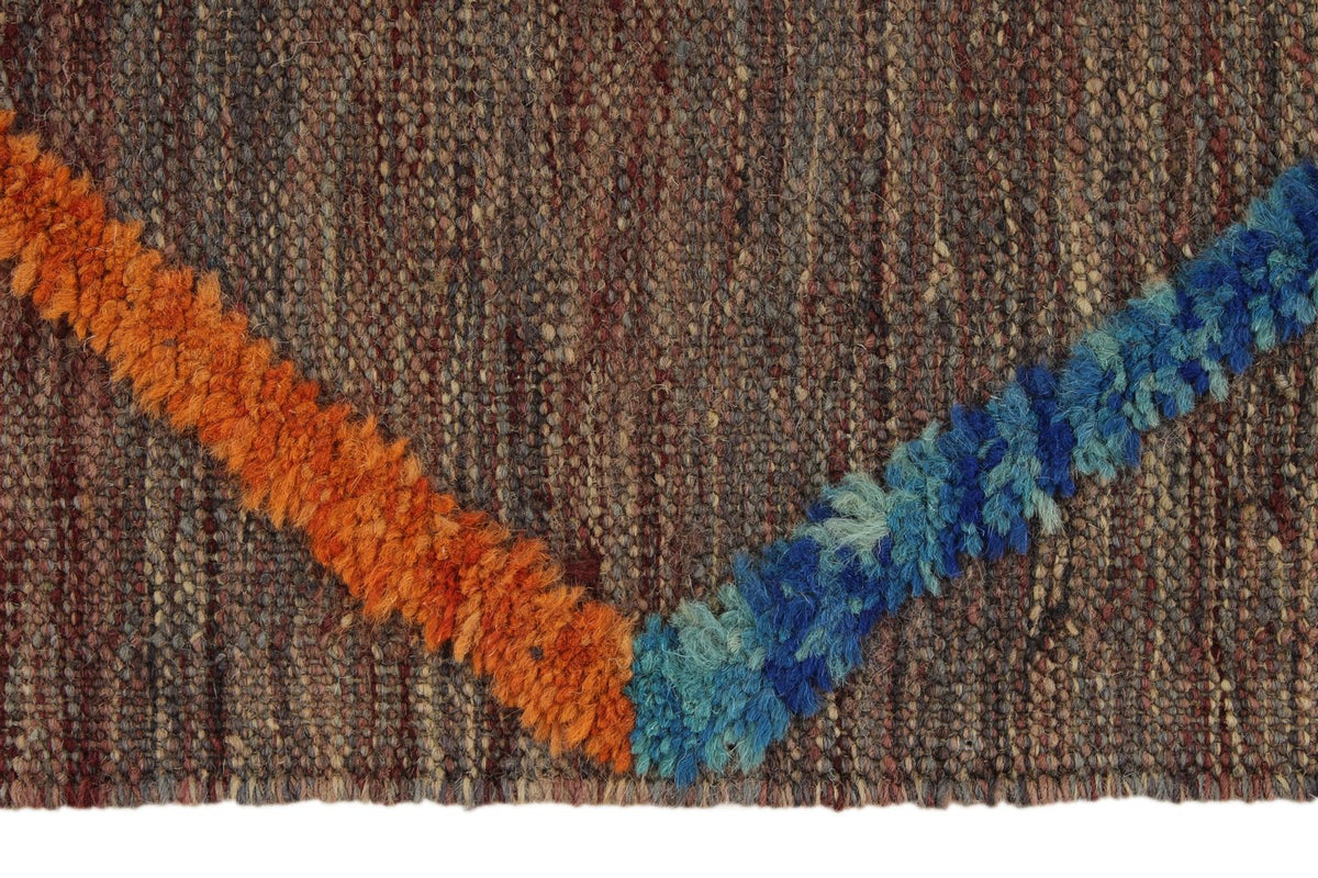 8x10 Brown and Multicolor Turkish Tribal Rug
