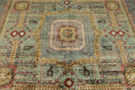 8x10 Green and Purple Turkish Tribal Rug