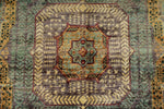 8x10 Green and Purple Turkish Tribal Rug