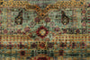 8x10 Green and Purple Turkish Tribal Rug