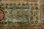 8x10 Green and Purple Turkish Tribal Rug