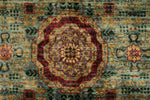 8x10 Green and Purple Turkish Tribal Rug