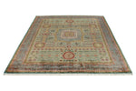 8x10 Green and Purple Turkish Tribal Rug