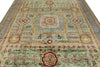 8x10 Green and Purple Turkish Tribal Rug