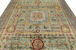 8x10 Green and Purple Turkish Tribal Rug