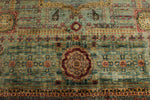 8x10 Green and Purple Turkish Tribal Rug