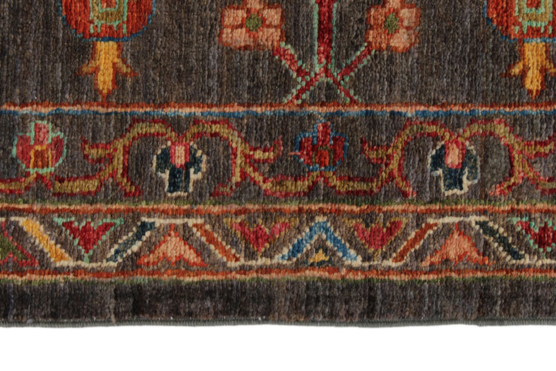 8x11 Gray and Multicolor Turkish Tribal Rug