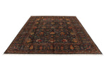 8x11 Gray and Multicolor Turkish Tribal Rug