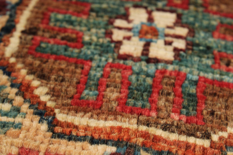 8x10 Multicolor and Red Tribal Rug