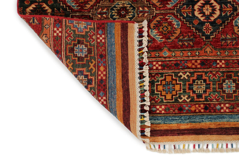 9x12 Multicolor and Red Tribal Rug