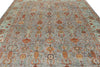 9x12 Gray and Green Turkish Tribal Rug