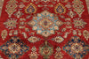 9x12 Red and Ivory Kazak Tribal Rug