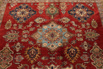 9x12 Red and Ivory Kazak Tribal Rug