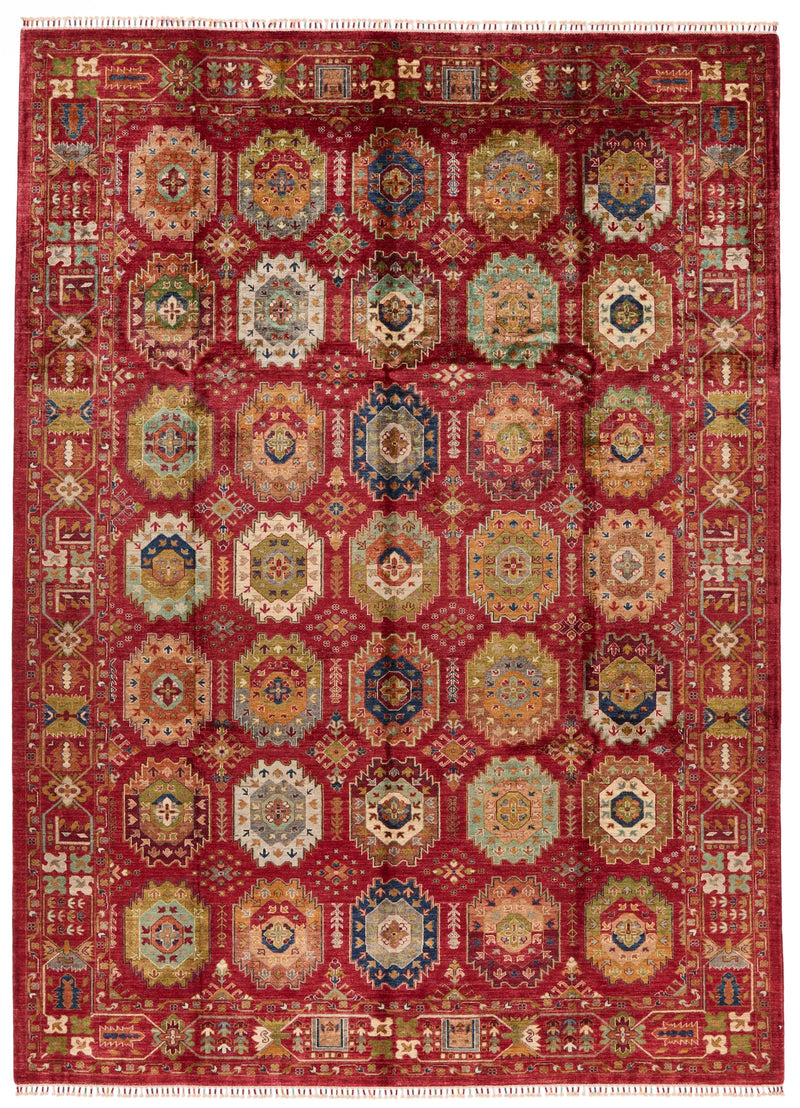 8x12 Red Turkish Tribal Rug