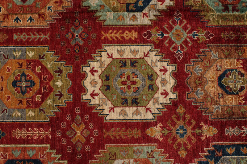 8x12 Red Turkish Tribal Rug