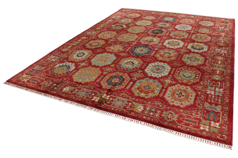 8x12 Red Turkish Tribal Rug