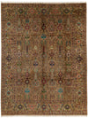 8x11 Brown and Multicolor Turkish Tribal Rug