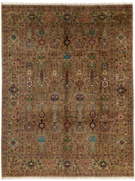 8x11 Brown and Multicolor Turkish Tribal Rug