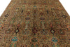 8x11 Brown and Multicolor Turkish Tribal Rug