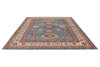 9x11 Blue and Ivory Kazak Tribal Rug