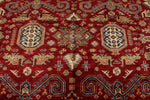 10x13 Red and Ivory Kazak Tribal Rug