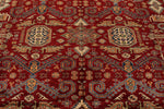 10x13 Red and Ivory Kazak Tribal Rug