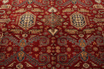10x13 Red and Ivory Kazak Tribal Rug