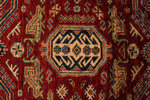 10x13 Red and Ivory Kazak Tribal Rug