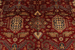 10x13 Red and Ivory Kazak Tribal Rug