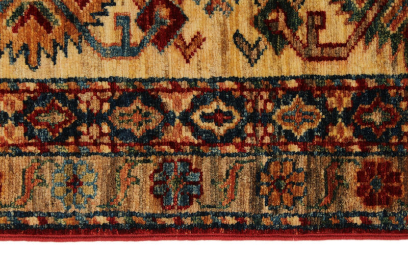 10x13 Red and Ivory Kazak Tribal Rug