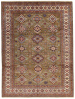 9x12 Rust and Ivory Kazak Tribal Rug