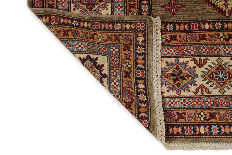 9x12 Rust and Ivory Kazak Tribal Rug