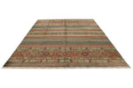 8x11 Blue and Multicolor Tribal Rug