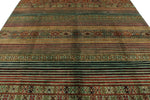 8x11 Blue and Multicolor Tribal Rug