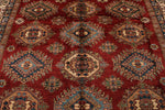 9x12 Red and Ivory Kazak Tribal Rug