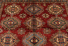 9x12 Red and Ivory Kazak Tribal Rug