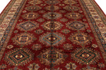 9x12 Red and Ivory Kazak Tribal Rug