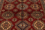 9x12 Red and Ivory Kazak Tribal Rug