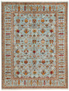 9x12 Blue and Multicolor Turkish Tribal Rug