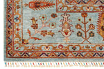 9x12 Blue and Multicolor Turkish Tribal Rug