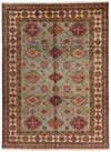 9x12 Olive Green and Ivory Kazak Tribal Rug