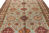 9x12 Olive Green and Ivory Kazak Tribal Rug