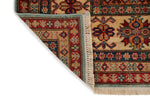 9x12 Olive Green and Ivory Kazak Tribal Rug