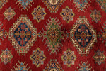 9x12 Red and Ivory Kazak Tribal Rug