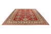 9x12 Red and Ivory Kazak Tribal Rug