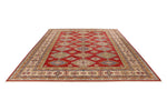 9x12 Red and Ivory Kazak Tribal Rug