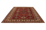 9x12 Red and Ivory Kazak Tribal Rug