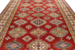 9x12 Red and Ivory Kazak Tribal Rug