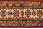 9x12 Red and Ivory Kazak Tribal Rug