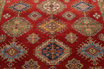 9x12 Red and Ivory Kazak Tribal Rug